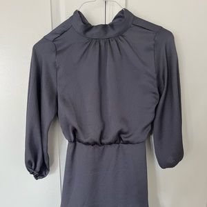 Call Me Angel Textured Satin Dress - Charcoal - Small